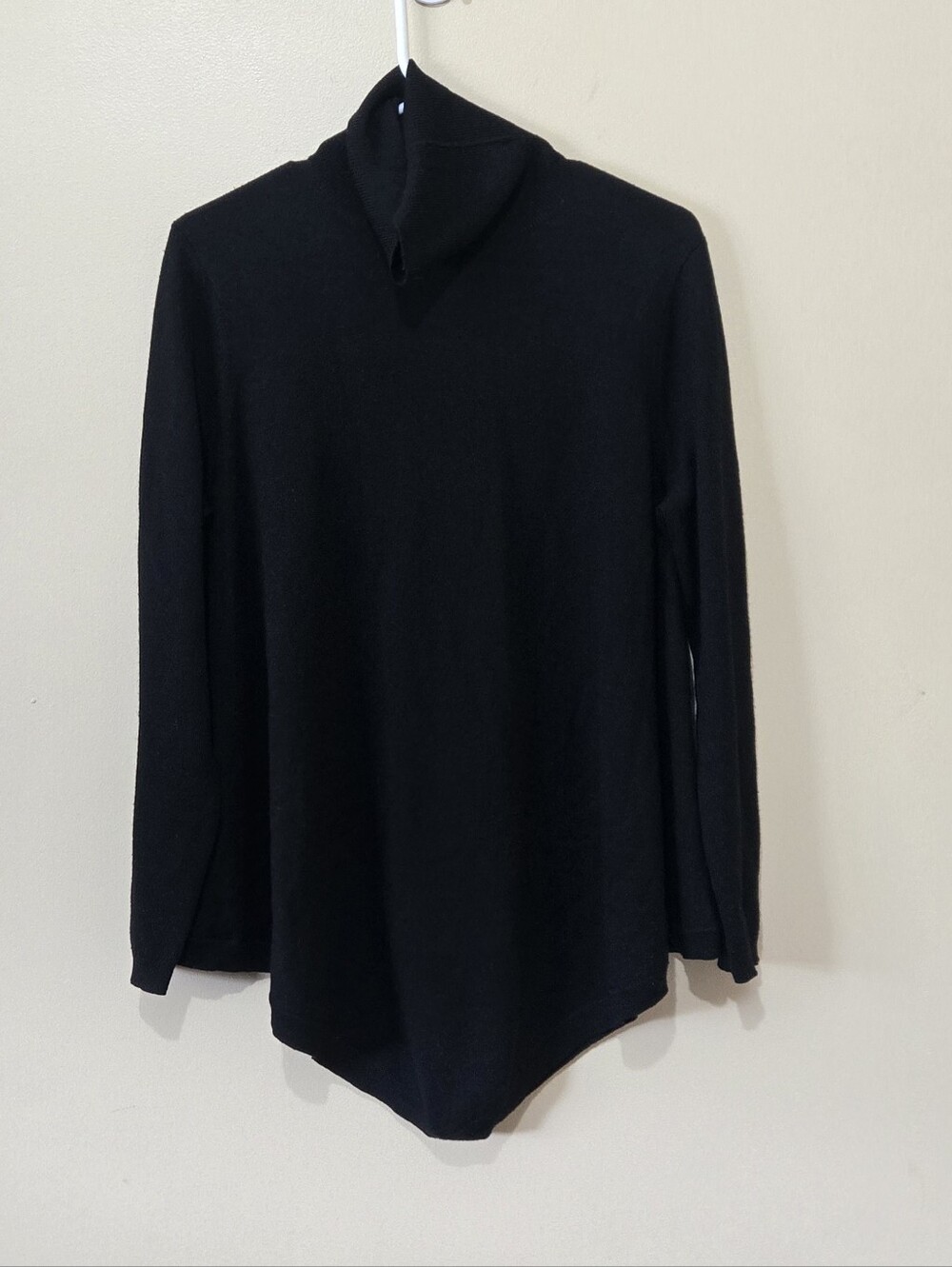 Lord & Taylor Asymetrical Hem Merino Wool Turtleneck Sweater